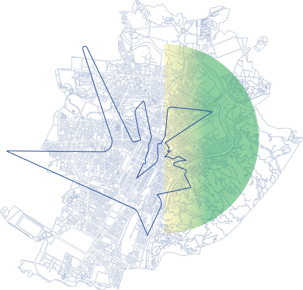 PLOTTING THE CENTRAL BODY Corpo Umano Corpo Urbano - Le spinte energetiche della città Una produzione Mercato Centrale Torino, 2019 - Elaborazione Tracciato singolo Elemento