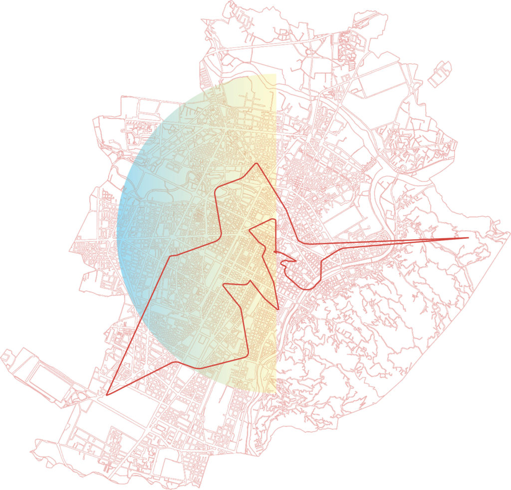 PLOTTING THE CENTRAL BODY Corpo Umano Corpo Urbano - Le spinte energetiche della città Una produzione Mercato Centrale Torino, 2019 - Elaborazione Tracciato singolo Elemento