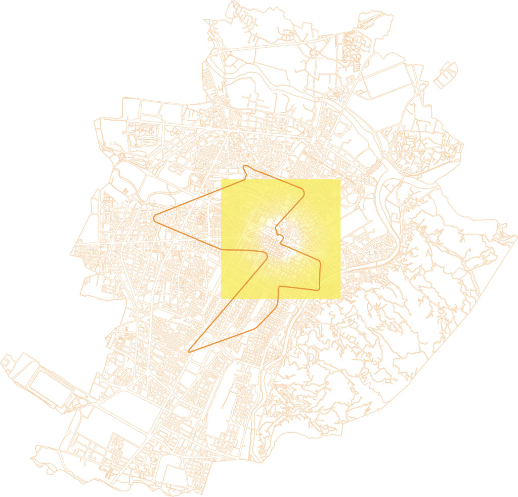 PLOTTING THE CENTRAL BODY Corpo Umano Corpo Urbano - Le spinte energetiche della città Una produzione Mercato Centrale Torino, 2019 - Elaborazione Tracciato singolo Elemento