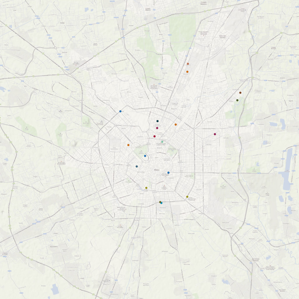 Plotting the urban Body, Cartografia punti di blocco Milano 2012